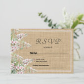 Invitation Botanique rustique ivoire rose menthe fleurie RSVP (Debout devant)