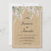 Invitation Botanique rustique ivoire rose menthe Mariage (Devant)