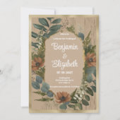 Invitation Botanique rustique Mariage floral (Devant)