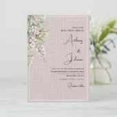 Invitation Botanique rustique rousse menthe rose Mariage flor (Debout devant)