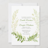 Invitation Botanique Rustique Verdure Laurel Mariage de couro (Devant)