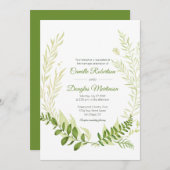 Invitation Botanique Rustique Verdure Laurel Mariage de couro (Devant / Derrière)