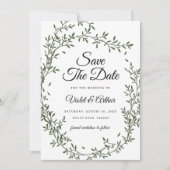 Invitation Botanique Sage Wreath Wedding Enregistrer La Date (Devant)