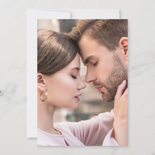 Invitation Botanique simple avec Monogram Photo Mariage Invit (Dos)