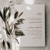Invitation Botanique simple avec Monogram Photo Mariage Invit