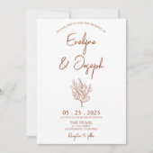 Invitation Botanique Terracotta Floral Boho Mariage tendance (Devant)