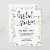 Invitation Botanique Touch Bridal Douche (Devant / Derrière)
