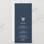 Invitation Botanique Tout en un Marine Blue Wedding Invitatio (Dos)