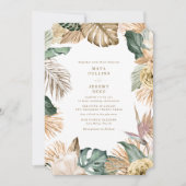 Invitation Botanique Tropical Floral Mauve Mariage (Devant)