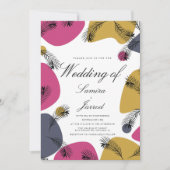 Invitation Botanique tropicale Formes organiques Mariage rose (Devant)