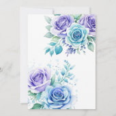 Invitation Botanique Turquoise Floral Surprise 40e anniversai (Dos)