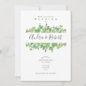 Invitation Botanique Verdure Eucalyptus Garland Mariage (Devant)