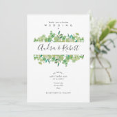 Invitation Botanique Verdure Eucalyptus Garland Mariage (Debout devant)