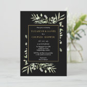 Invitation Botanique Verdure Feuille Couples Douche (Debout devant)