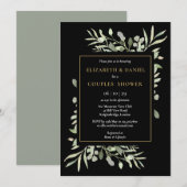 Invitation Botanique Verdure Feuille Couples Douche (Devant / Derrière)