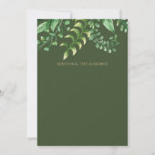 Invitation Botanique Verdure Feuille Mariage moderne invite (Dos)