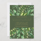 Invitation Botanique Verdure Feuille Mariage moderne invite (Devant)