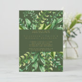 Invitation Botanique Verdure Feuille Mariage moderne invite (Debout devant)