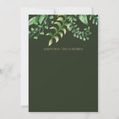 Invitation Botanique Verdure Feuille Mariage moderne invite (Dos)