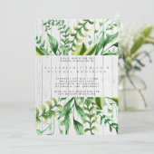 Invitation Botanique Verdure Feuille Mariage moderne invite (Debout devant)