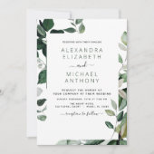 Invitation Botanique Verdure Foliage Mariage d'aquarelle (Devant)