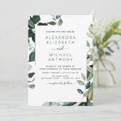 Invitation Botanique Verdure Foliage Mariage d'aquarelle (Debout devant)