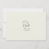 Invitation Botanique Verdure Monogramme Dusty Blue Mariage (Dos)