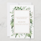 Invitation Botanique Verdure Or Texte Fête des mariées blanch (Dos)