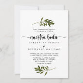 Invitation Botanique Vert Feuilles Nuestra Boda (Devant)