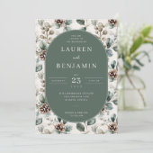 Invitation Botanique Verte Élégante (Debout devant)