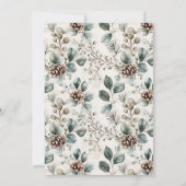 Invitation Botanique Verte Élégante (Dos)