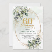 Invitation botanique verte pour 60e anniversaire B (Devant)