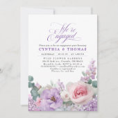 Invitation Botanique violet rose floral Boho (Devant)