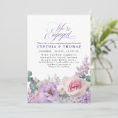 Invitation Botanique violet rose floral Boho (Debout devant)