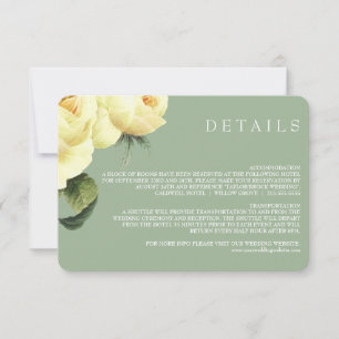 Invitation Botanique Yellow Sage Vintage détails de mariage