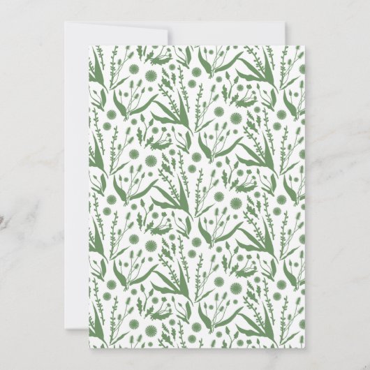 Invitation Botaniques classiques élégants en Mariage vert Sag (Dos)