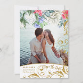 Invitation Botaniques Faux Gold Parties scintillant Fils Sauv (Devant)