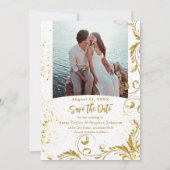 Invitation Botaniques Faux Gold Parties scintillant Fils Sauv (Dos)