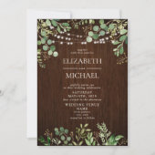 Invitation Botaniques Rustiques Éclairage à cordes Mariage de (Devant)