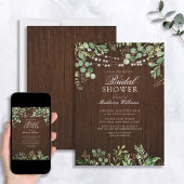 Invitation Botaniques rustiques Fête des mariées d'éclairage 