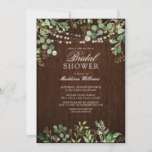 Invitation Botaniques rustiques Fête des mariées d'éclairage  (Devant)