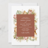 Invitation Botaniques séchés Boho Palms Mariage d'aquarelle (Devant)