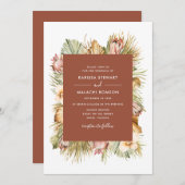 Invitation Botaniques séchés Boho Palms Mariage d'aquarelle (Devant / Derrière)