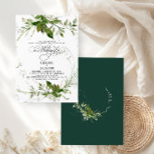 Invitation Botaniques vertes Aquarelle Mariage de calligraphi