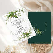 Invitation Botaniques vertes Aquarelle Mariage de calligraphi