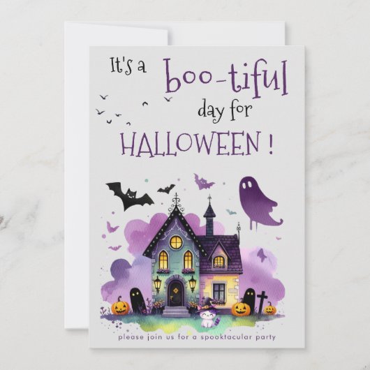 Invitation Botitiful Halloween Enfants Costume Éffrayant Part (Devant)