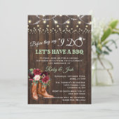 Invitation Botte Chic Burgundy Floral avant de faire BBQ (Debout devant)