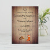 Invitation Botte de Bois De Bois, Mariage Rustique (Debout devant)