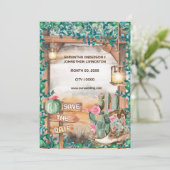 Invitation Botte de cowboy cactus occidental aquarelle lumièr (Debout devant)