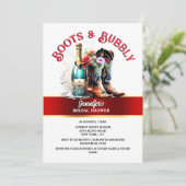 Invitation Botte de cowboy de la campagne fleur sauvage bulle (Debout devant)